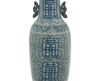 372 A Chinese blue and white porcelain vase 20th century Unmarked Height 23 1/4 in., diameter 9 3/8 in. Estimate: $500 - $700