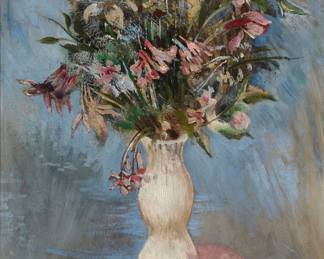 123 Sarkis Sarkisian (1909-1977) Vase with flowers, 1930 Oil on canvas Signed and dated lower left: Sarkis 30 22 3/4 x 18 in. Estimate: $700 - $1,000
