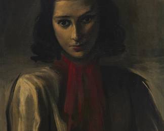 122 Sarkis Sarkisian (1909-1977) "Dark Eyes," 1938 Oil on canvas Signed and dated lower left: Sarkis 38; titled partially indistinctly in pencil on an exhibition label affixed to the frame's verso 29 3/4 x 21 1/4 in. Estimate: $1,000 - $1,500