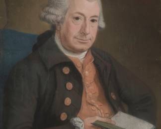 277 John Townsend (active 1773-1782) "A Portrait of Levi Ames of Charleton, 1726-1799," 1780 Pastel on paper Signed, dated, and inscribed center of the left side: Townsend / 1780 / Pinxt.; titled "Levi Ames / of Charleton / 1726-1799" likely in another hand, upper right 23 x 19 in. Estimate: $700 - $900