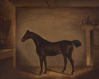 181 18th/19th Century Continental School A horse in a stable Oil on canvas Unsigned 20 x 26 in. Estimate: $800 - $1,200
