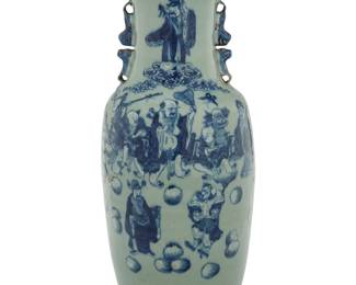373 A Chinese blue and white porcelain vase 20th century Unmarked Height 23 1/4 in., diameter 9 3/4 in. Estimate: $500 - $700