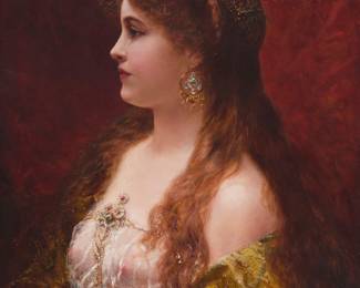 292 R. Sebastinuti (19th Century) Portrait of a Victorian woman Oil on canvas Signed lower left: R. Sebastinuti 27 1/4 x 22 in. Estimate: $1,000 - $1,500