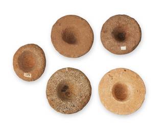 196 Five Hawaiian game stones Hawaiian Islands 'Ulumaika 5 pieces Diameters 2 3/4-3 in. Estimate: $2,000 - $3,000