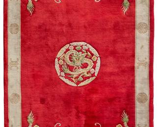 300 A Chinese Peking rug Mid/late 20th century Wool on cotton foundation 9 ft. 1 1/2 in. x 6 ft. approximately Estimate: $500 - $700