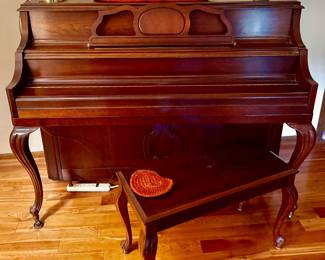 Beautiful Mahogany or Cherry Kawai Console Piano with Matching Piano Bench
