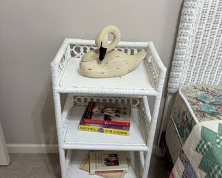 3 tier wicker bedside table
