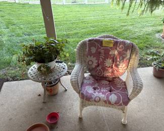 Wicker chair / plants