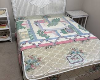 Full size wicker headboard