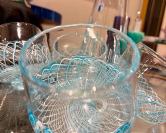 Kosta Boda roly poly glasses and decantur