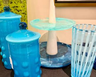 Jonathan Adler serving piece, vintage Italian apothecary jars