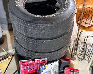 Used Goodyear Polyglas GT tires, Craftsman hand tools