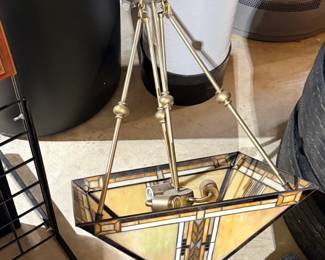 Mission style stained glass pendant light