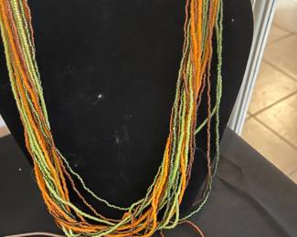 Beaded necklace multi color
