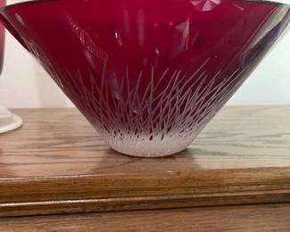 Fritz  Floyd Ruby Red Cut glass Bowl