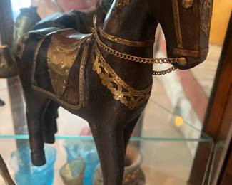 carved wooden horse