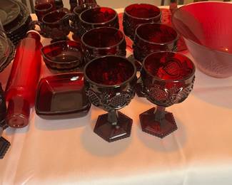 Ruby red decorative globlets