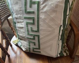 Green greek pillow