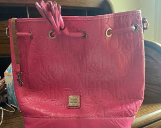 dyb pink embossed drawstring tote