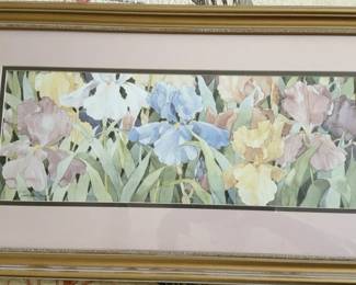 iris watercolor framed