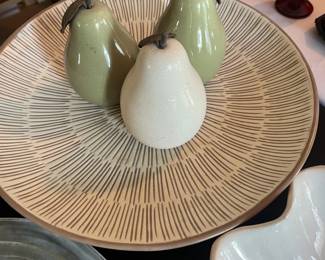 Decorative platter w glass pears