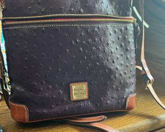 DB dark brown ostrich emblssed crossbody