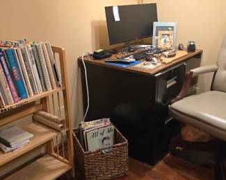 Many music and song books are in the office.