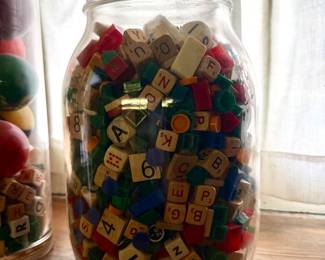 Old dice and marbles