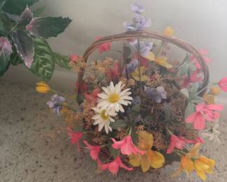 Faux Floral Basket