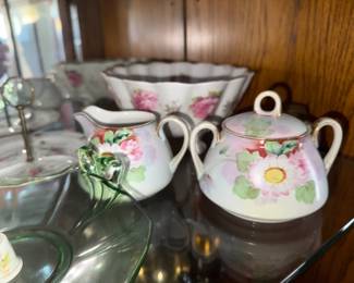 Antique Porcelain Cream & Sugar