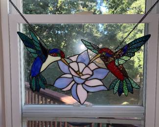 Beautiful stained glass, hummingbird