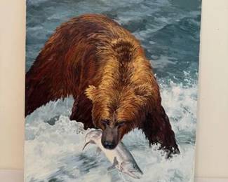 Barry Nehr Signed Grizzly Bear Oil Painting PCMG