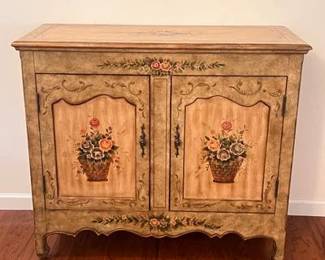 HandPainted French Provincial Style Accent Cabinet HRG