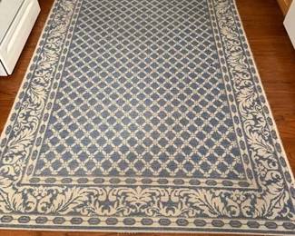 Blue and Cream Area Rug