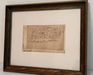 Framed 1695 English Handwritten Manuscript Document LRG