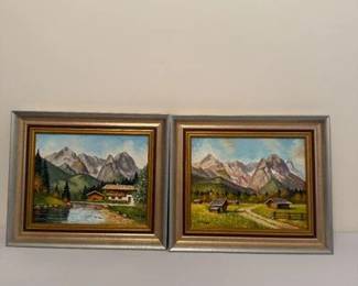 Two Original Framed Paintings Signed Okreno By Otto Krenak Novak L...