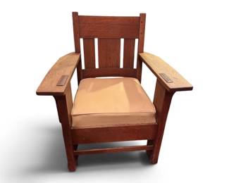 Mission Style Arts Crafts Oak Armchair
