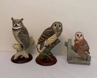Danbury Mint Jeff Rechin Owl Figurines GMG