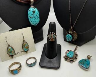 Sterling Silver and Turquoise Jewelry Collection STSS