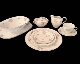 KA Krautheim Bavaria SilverThistle Porcelain Dinnerware Set 8...