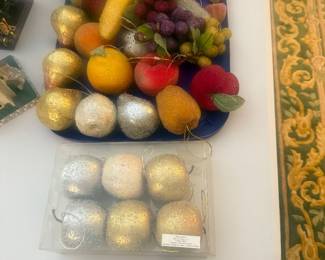 Gorgeous sugared fruit ornaments
