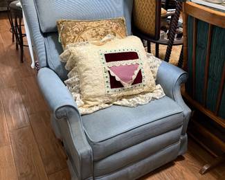 Blue recliner