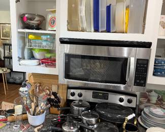 Pots, plastic kitchen items, vintage kitchen items