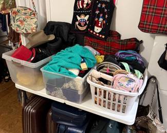Bags, luggage, hats, scarves