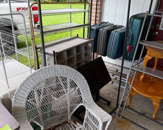 Luggage, racks, chair