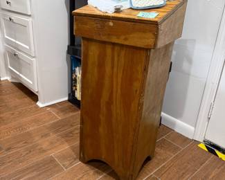 Wooden trashcan