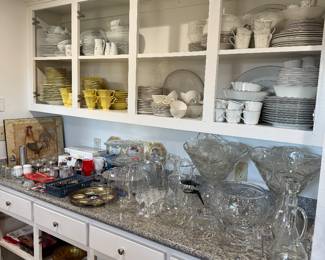 China sets, glassware, kitchen items