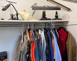 Men’s clothes, lamps