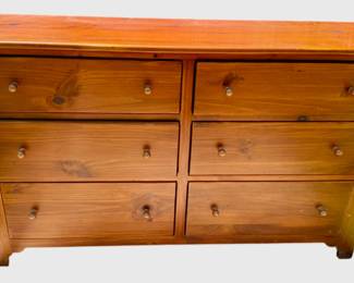 Ethan Allen Country Craftsman Shaker Style 6-Drawer Pine Dresser with Mirror Not Shown