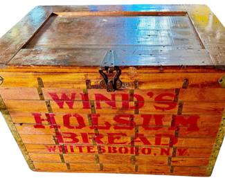 Vintage Holsum Bread Advertising Crate Whitesboro NY Box Chest Sign